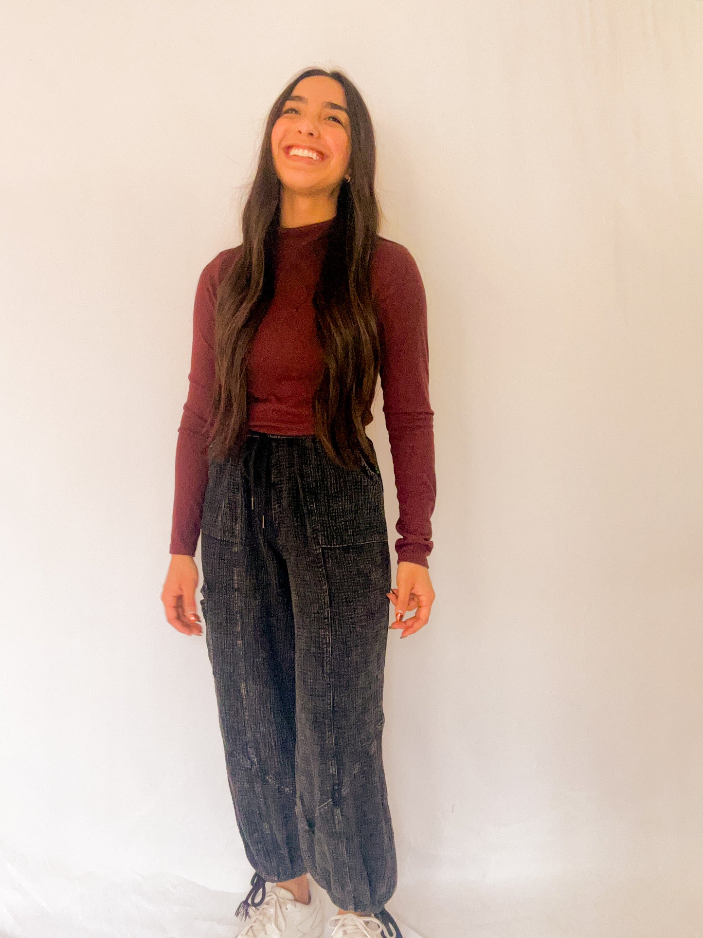 Rosette Mock Neck Top